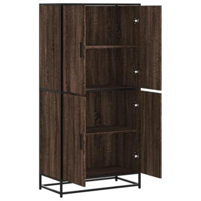 Hoge kast 68x35x139 cm bewerkt hout bruin eikenkleurig