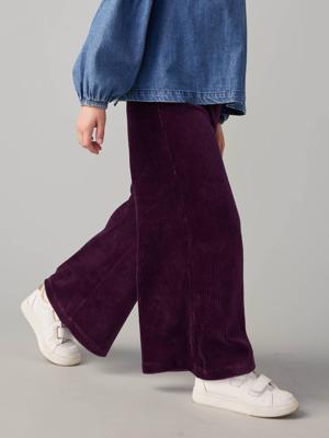 Wijde, fluwelen broek voor meisjes pruim Wijde, fluwelen broek voor meisjes pruim
