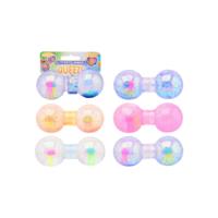 Johntoy Glitter squeeze dumbell met kwal - thumbnail