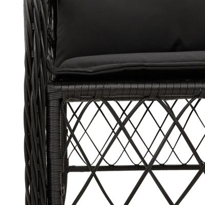 7-delige Tuinset met kussens poly rattan zwart 7-delige Tuinset met kussens poly rattan zwart