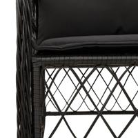 7-delige Tuinset met kussens poly rattan zwart - thumbnail