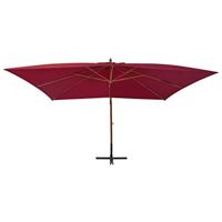 Zweefparasol met houten paal 400x300 cm bordeauxrood - thumbnail