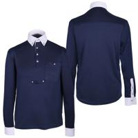 QHP Roald kinder wedstrijdshirt donkerblauw maat:140 - thumbnail