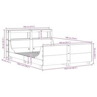 Bedframe zonder matras massief grenenhout wit 140x190 cm - thumbnail