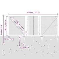 VidaXL Afrasteringspaal zilver 10 x 1 m (16 x 16 mm gaas) staal - thumbnail