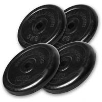 Voordeelbundel 30 kg (2 x 10 kg en 2 x 5 kg) halterschijven Rubber - thumbnail