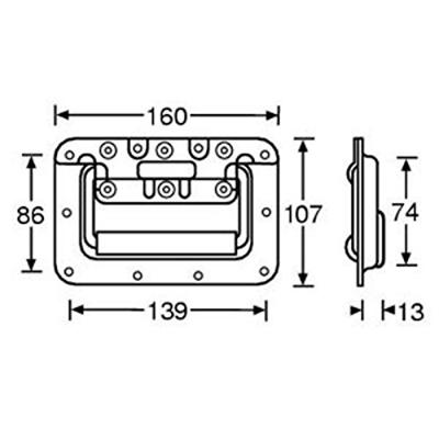 Adam Hall 34083 Medium inbouw handvat 13mm diep