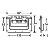 Adam Hall 34083 Medium inbouw handvat 13mm diep - thumbnail