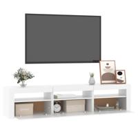 Tv-meubel met LED-verlichting 180x35x40 cm wit - thumbnail