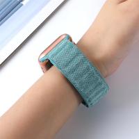 Denim nylon bandje - Lichtblauw - Geschikt voor Apple Watch 38mm / 40mm / 41mm / 42mm - thumbnail