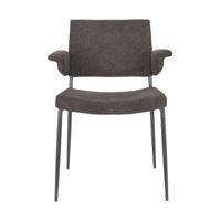 Dutchbone Eetkamerstoel 'Portland' Geweven stof, kleur Grijs - thumbnail