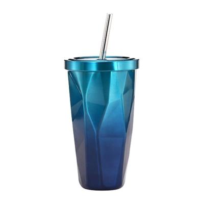 500 ml onregelmatige Double Layer 304 roestvrijstaal Sippy Cup (blauw)