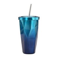500 ml onregelmatige Double Layer 304 roestvrijstaal Sippy Cup (blauw) - thumbnail