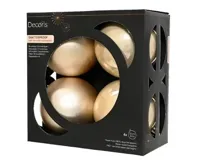Decoris kerstballenset plastic d10cm 4st parel - thumbnail