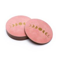 Onderzetters Maanfasen Roze - set van 6 - thumbnail