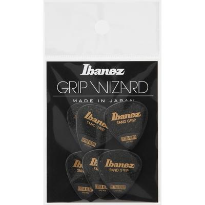 Ibanez PPA16XSGBK Grip Wizard Sand Grip plectrumset 6-pack extra heavy zwart Ibanez PPA16XSGBK Grip Wizard Sand Grip plectrumset 6-pack extra heavy zwart
