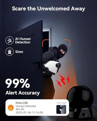 Imou Rex 3D - 3K IP-camera Zwart - thumbnail