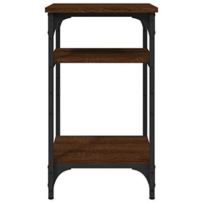 Bijzettafel 35x30x60 cm bewerkt hout bruineikenkleurig