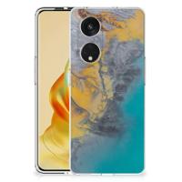 OPPO Reno8 T 5G | TPU | Siliconen hoesje | Marble Blue Gold - thumbnail