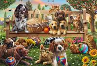 Puzzel - SCHMIDT SPIELE - Honden en katten op een picknick - 200 stukjes - Vanaf 8 jaar - thumbnail