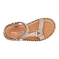 Leren kindersandalen met klittenband Blister LES TROPEZIENNES® PAR M. BELARBI goudbeige - thumbnail