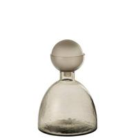 J-Line Vaas Fles+Dop Yara Glas Greige Small - thumbnail