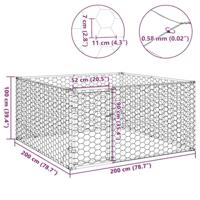Hondenkennel voor buiten met deur 2x2x1 m gegalvaniseerd staal - thumbnail