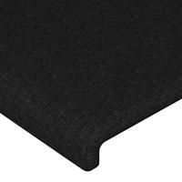 Hoofdbord met randen 203x16x78/88 cm stof zwart - thumbnail