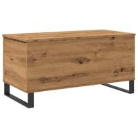 Salontafel 90x44,5x45 cm bewerkt hout artisanaal eikenkleurig - thumbnail