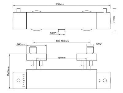 Cool Touch douchethermostaat mat zwart