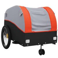 Fietstrailer 45 kg ijzer zwart en oranje - thumbnail
