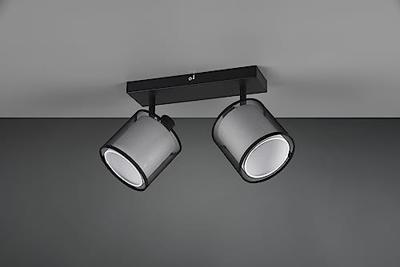 Trio Zwarte plafondlampBurton 2-lichts - 811400232