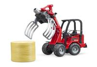 bruder Schäffer Compactlader 2630 met hooibalengrijper modelvoertuig - thumbnail
