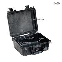 Peli 1400 BKF flightcase zwart met schuim 300x225x132 mm - thumbnail