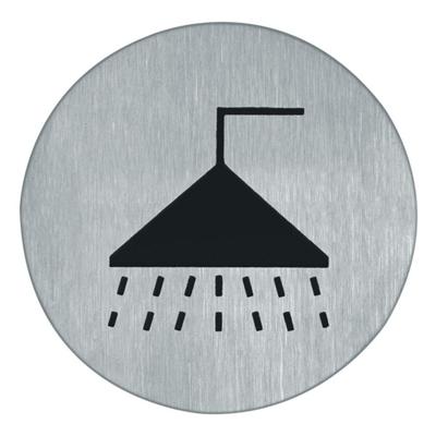 Symboolplaat douche ø75mm rvs mat