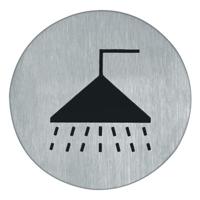 Symboolplaat douche ø75mm rvs mat - thumbnail