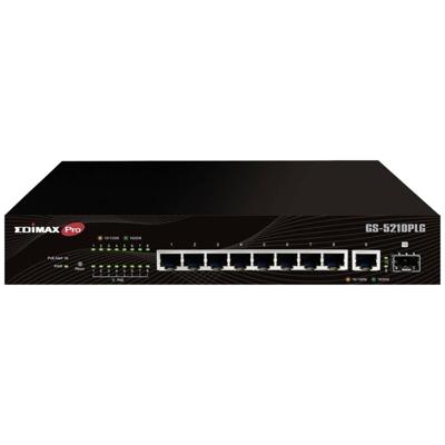 Edimax Switch GS-5210PLG Managed Gigabit Ethernet (10/100/1000) Power over Ethernet (PoE) Zwart Edimax Switch GS-5210PLG Managed Gigabit Ethernet (10/100/1000) Power over Ethernet (PoE) Zwart