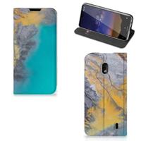Nokia 2.2 | Standcase | Marble Blue Gold - thumbnail