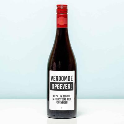 Wijnfles Opgever Pensioen - Rood (Merlot) Wijnfles Opgever Pensioen - Rood (Merlot)
