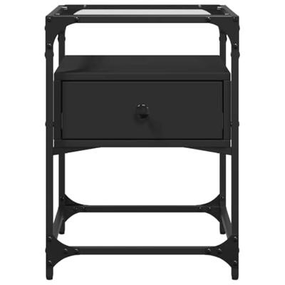 Nachtkastjes 2 st 40x40x55 cm bewerkt hout zwart