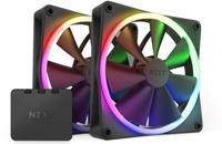 NZXT f140 rgb case fans (zwart, 2 stuks, 140 x 140 x 26 mm, pwm, incl. controller) - thumbnail