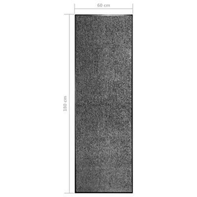 Deurmat wasbaar 60x180 cm antraciet