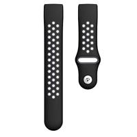 Fitbit Charge 3 & 4 siliconen DOT bandje - Zwart + Grijs - Maat: Large - thumbnail