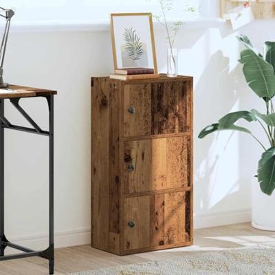 Boekenkast 40x24x77 cm bewerkt hout oud houtkleurig