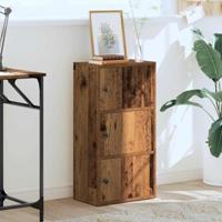 Boekenkast 40x24x77 cm bewerkt hout oud houtkleurig - thumbnail