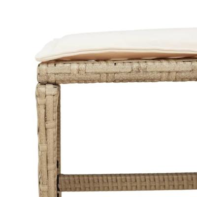 13-delige Tuinset met kussens poly rattan beige - thumbnail