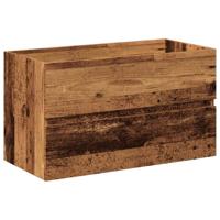 Badkamermeubelset bewerkt hout oud houtkleurig - thumbnail