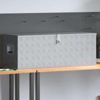 VidaXL Aluminium kist 110,5x38,5x40 cm zilverkleurig - thumbnail