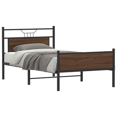 Bedframe zonder matras bewerkt hout bruin eikenkleur 100x200 cm