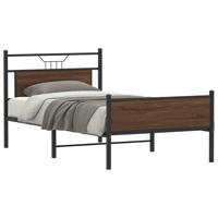 Bedframe zonder matras bewerkt hout bruin eikenkleur 100x200 cm - thumbnail